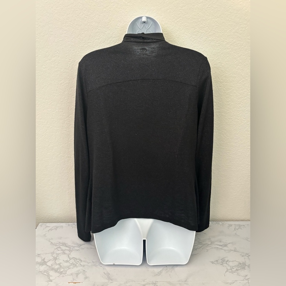 CATO Women's S Open Front Cardigan Sweater Black Long Sleeve Thin Knit​​ - Picture 3 of 5
